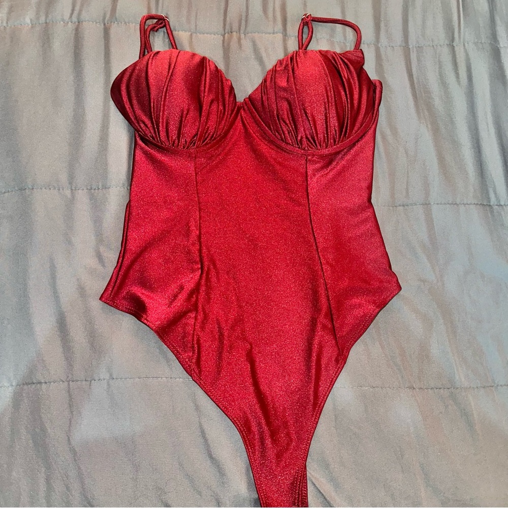 Red Satin Bodysuit